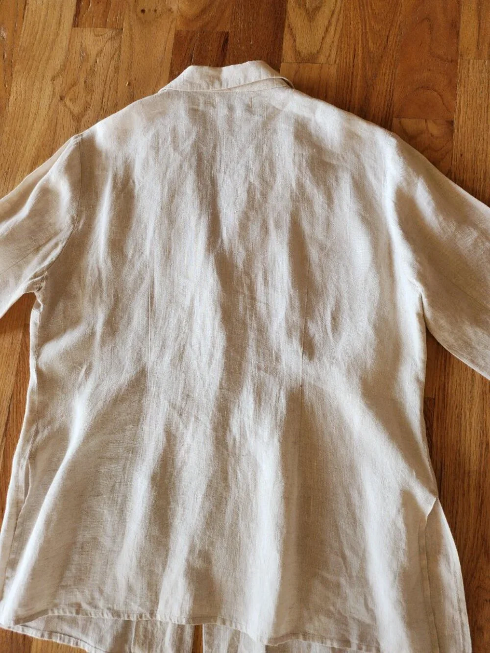 Vintage Minimalist 100% Linen Blazer Quite Luxury Coastal Grandma Neutral Beige